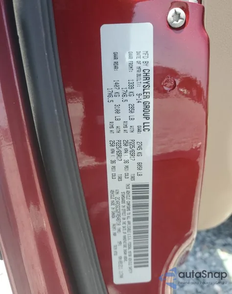 2015 Dodge Grand Caravan Sxt из США, поврежденный, VIN 2C4RDGCG2FR548710